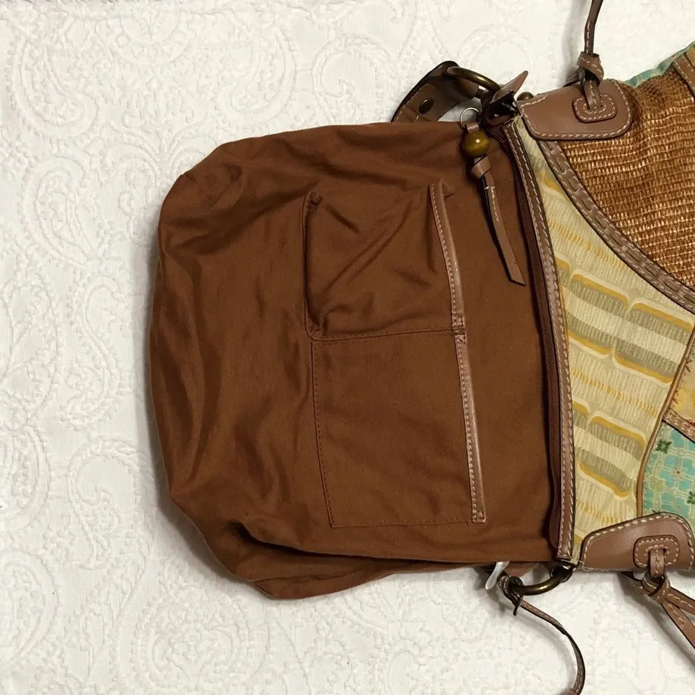 Fossil Purse Patchwork Basket Weave Shoulder Bag